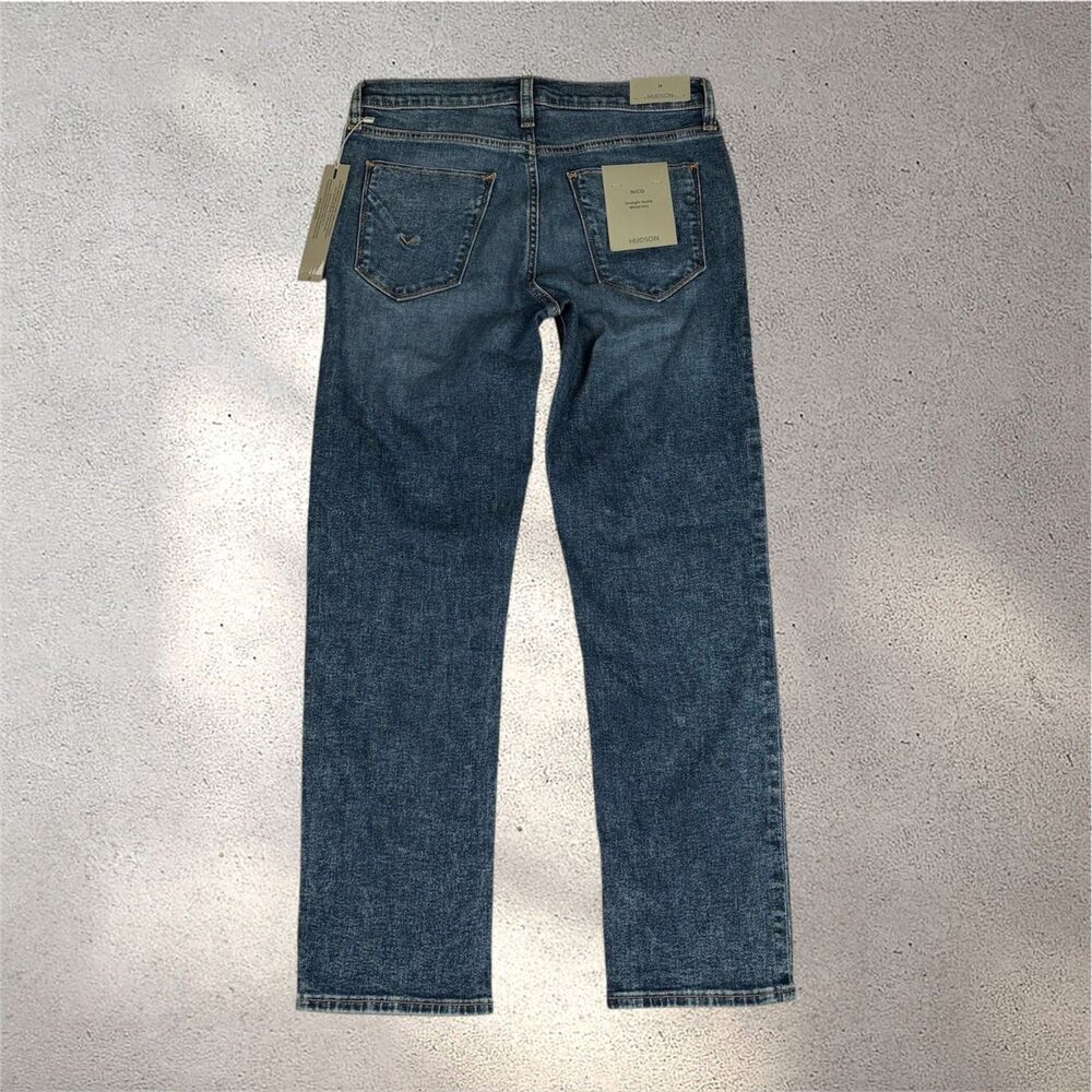 NWT HUDSON Nico Straight Ankle Maternity Jeans Women's 28 Blue Normcore Minimal - Picture 2 of 10